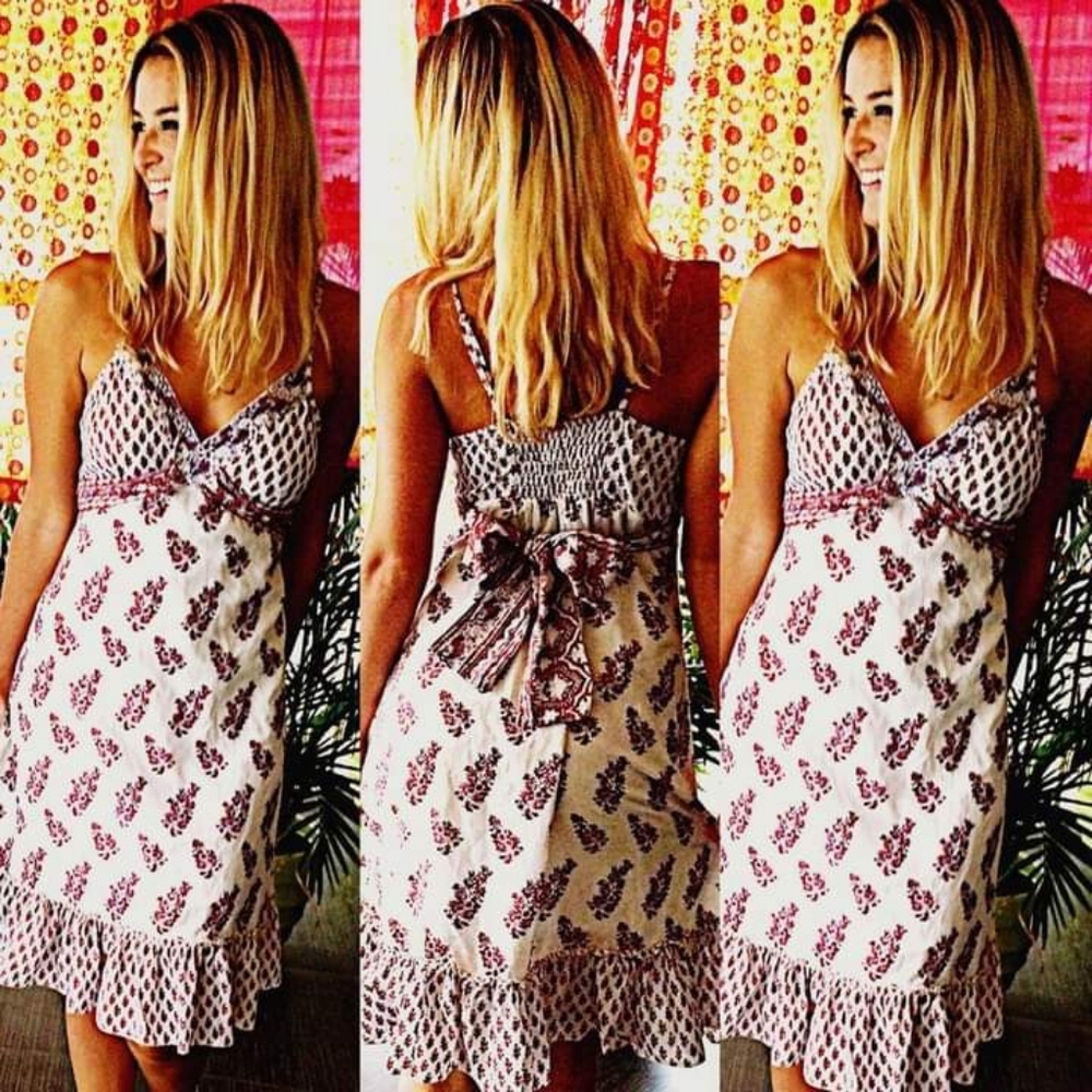 Anthropologie Chaudry Print Ruffle Hem Dress
